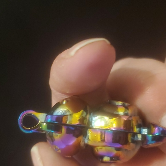 New Carved Rainbow Hematite Bear Open Pendant. - Picture 5 of 12